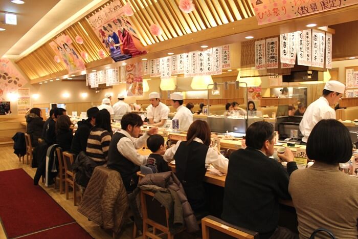a photo of Conveyer belt sushi restaurant