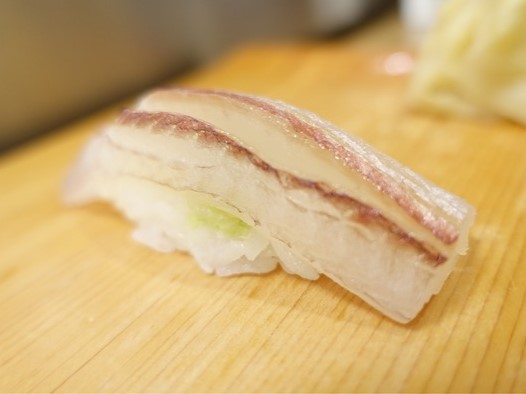 A photo of Red cornetfish (Akayagara) nigiri