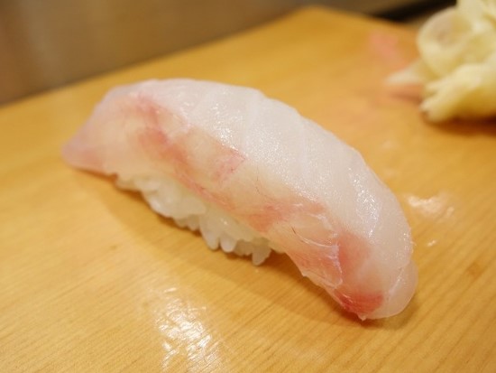 A photo of Japanese soldierfish (Ebisudai) nigiri