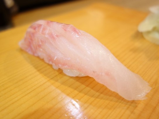 A photo of Red rockfish (Akoudai) nigiri