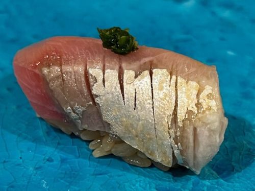 A photo of Bigeye trevally (Gingameaji) nigir sushi