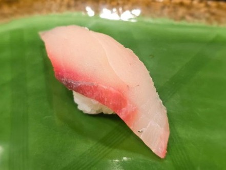 A photo of Cobia (Sugi) nigiri sushi
