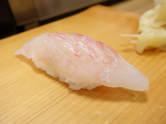 A photo of Comet grouper (Houkihata) nigiri