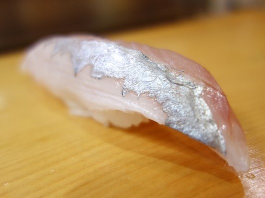 A photo of Moonfish (Ginkagami) nigiri