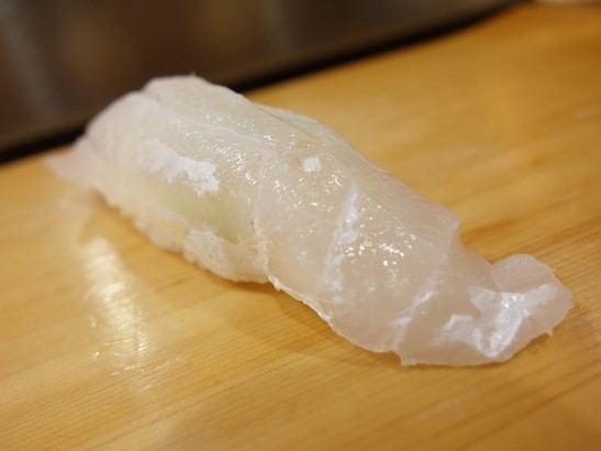 A photo of Oval grouper (Tobihata) nigiri