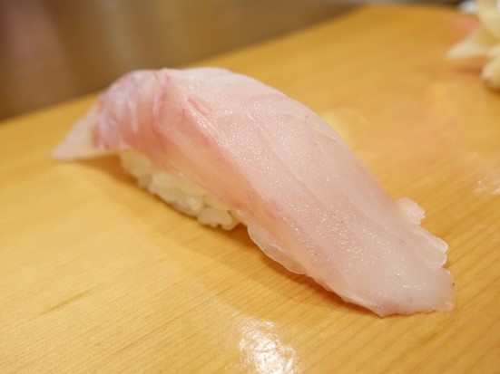 A photo of Spotbelly rockfish (Murasoi) nigiri