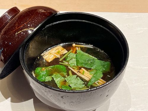 A photo of Aka-dashi miso soup