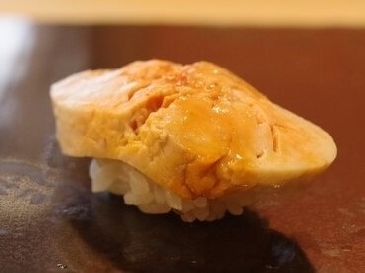 A photo of Ankimo nigiri sushi