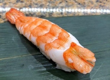 A photo of Whiteleg shrimp nigiri