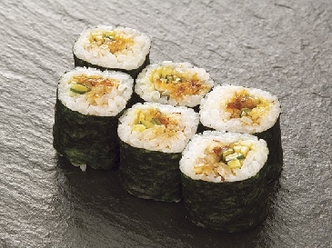 A photo of anakyu maki sushi