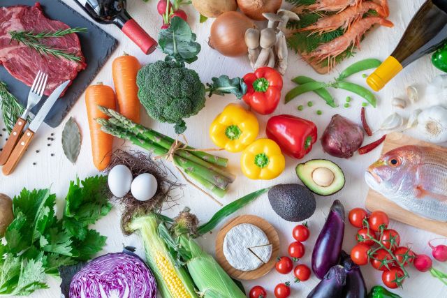 Images of various fresh ingredients