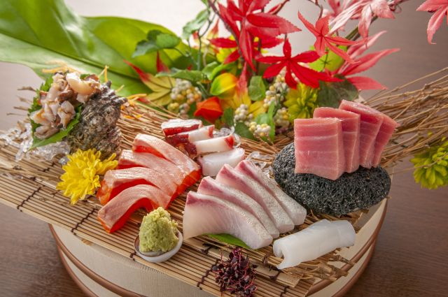 A photo of sashimi