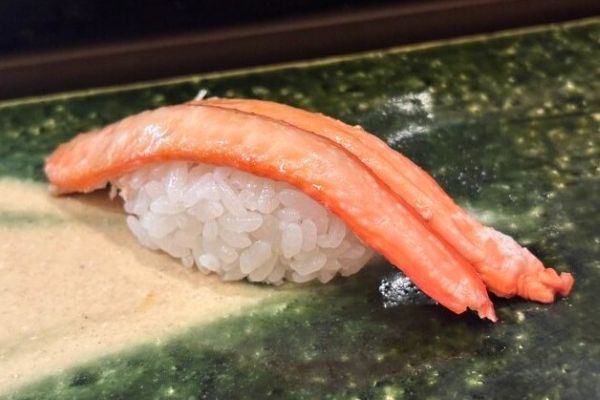 A photo of Red Snow Crab (Benizuwaigani) nigiri