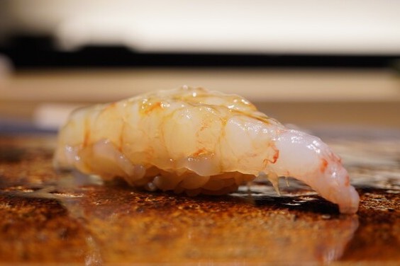 A photo of botan shrimp nigiri