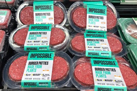 A photo of plant-based-burger patty